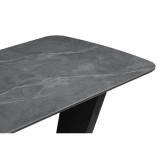 Петир 120(160)х80х75 larka grey / черный Керамический стол распродажа