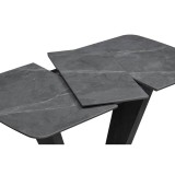 Петир 120(160)х80х75 larka grey / черный Керамический стол фото