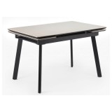 Норман 120(180)х80 carmen light grey / черный Керамический стол недорого