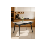Норман 120(180)х80 carmen light grey / черный Керамический стол распродажа