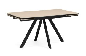 Кухонный стол Вилли 140(200)х80 okara light yellow / черный Керамический