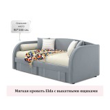 Мягкая кровать Elda 900 серая с ортопедическим основанием распродажа