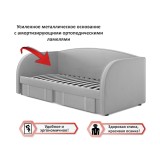 Мягкая кровать Elda 900 серая с ортопедическим основанием купить