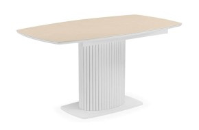 Фестер 140(180)х80 okara light yellow / белый Керамический стол