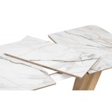 Петир 120(160)х80х75 gilt white / дуб монтана Стол стеклянный недорого