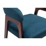 Кресло полубарное Baxter Blue/т.орех купить