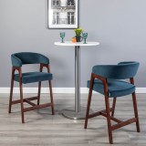 Кресло полубарное Baxter Blue/т.орех распродажа