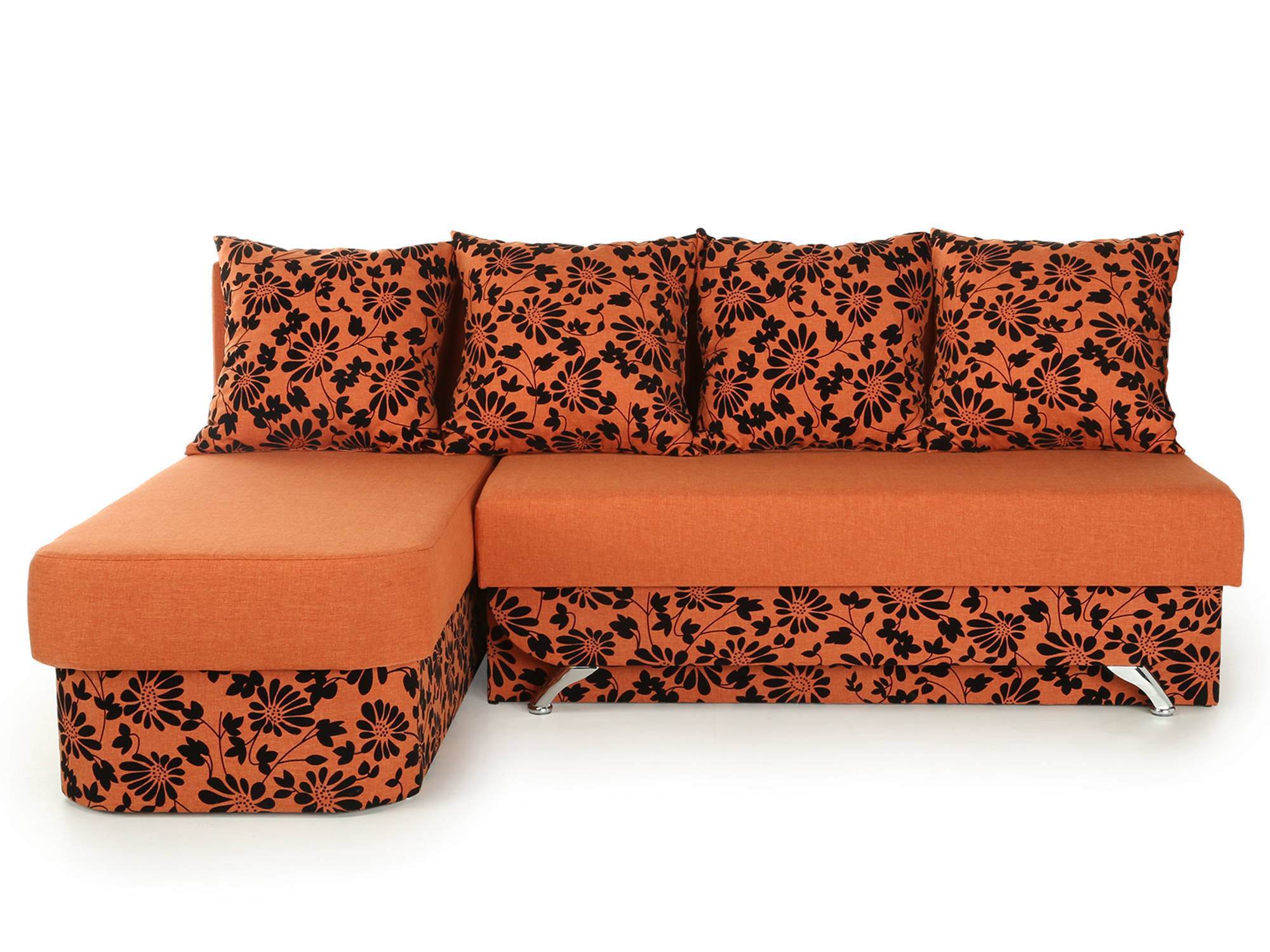 Угловой диван справа оранжевый